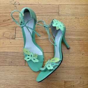 Banana Republic Green Tie Ankle Heels Size 7.5